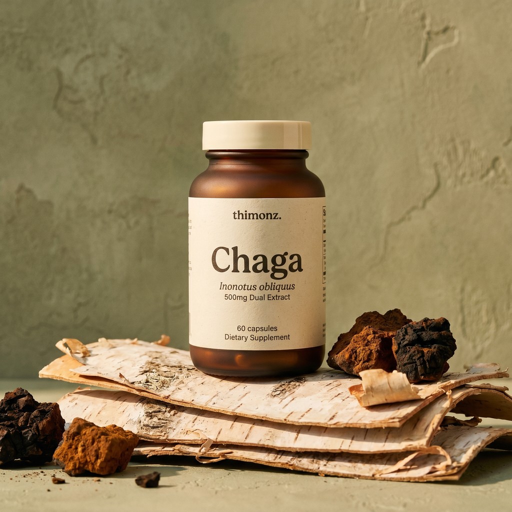 Chaga nootropic capsule bottle