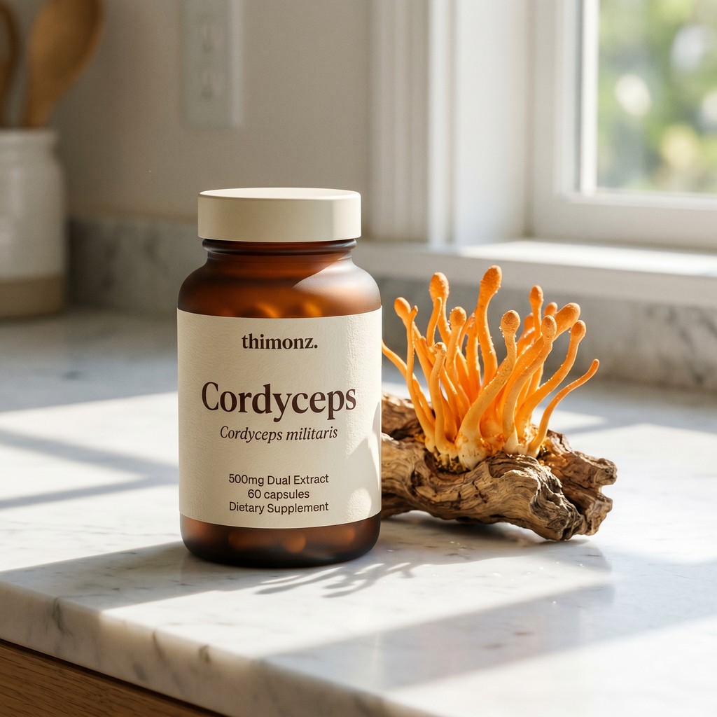 Cordyceps nootropic capsule bottle